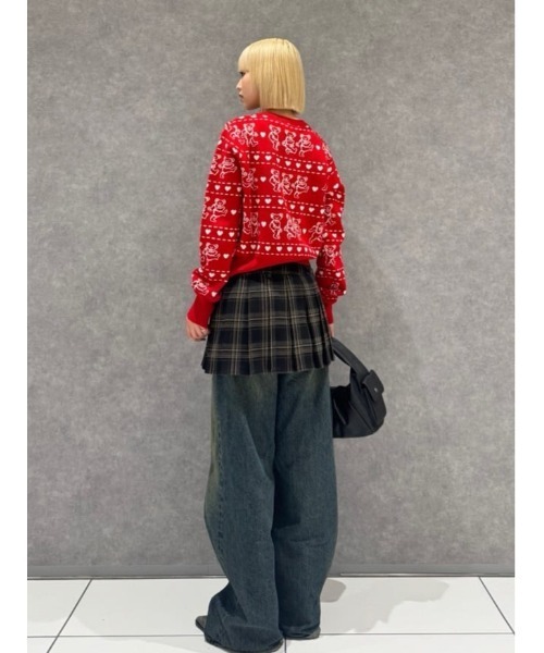 SLY(スライ)の「Grateful Dead x SLY KNIT C/D グレイトフルデッド スライ ニットカーディガン 秋服 冬服(カーディガン/ボレロ・レディース・杢グレー/ブラック/レッド・FREE)」の21枚目の写真