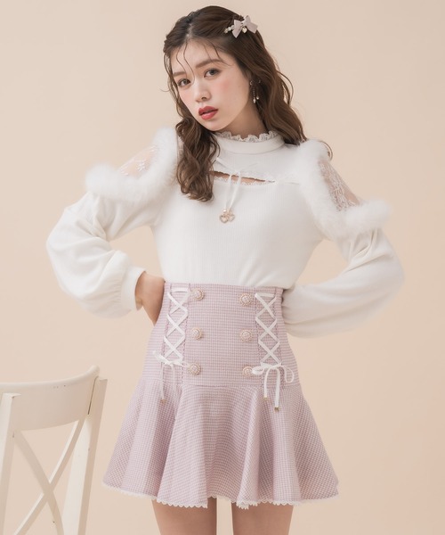 couture BY ROJITA（クチュールバイロジータ）の「ファーショルダートップス（Tシャツ/カットソー・レディース・パープル/ホワイト/ブラック・FREE）」の9枚目の写真