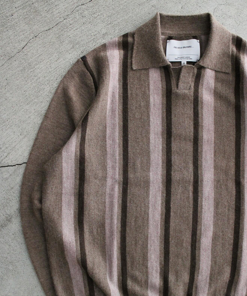 THE INOUE BROTHERS(ザイノウエブラザーズ)の「THE INOUE BROTHERS / ザ イノウエブラザーズ Collar Neck Sweater(ニット/セーター・メンズ・ベージュ系その他/カーキ・MEDIUM/LARGE)」の1枚目の写真