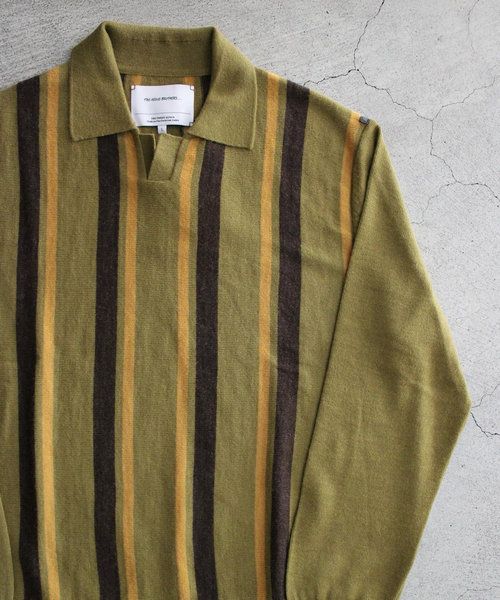 THE INOUE BROTHERS(ザイノウエブラザーズ)の「THE INOUE BROTHERS / ザ イノウエブラザーズ Collar Neck Sweater(ニット/セーター・メンズ・ベージュ系その他/カーキ・MEDIUM/LARGE)」の2枚目の写真