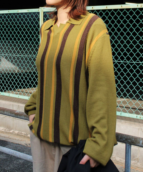 THE INOUE BROTHERS(ザイノウエブラザーズ)の「THE INOUE BROTHERS / ザ イノウエブラザーズ Collar Neck Sweater(ニット/セーター・メンズ・ベージュ系その他/カーキ・MEDIUM/LARGE)」の13枚目の写真