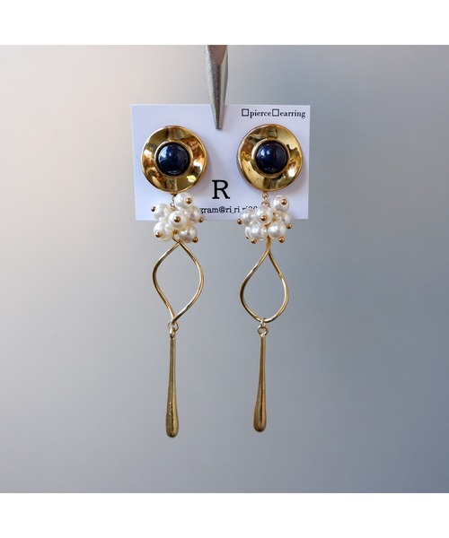 tone（トーン）の「【R】882  ボタン×パールピアス(MA)（ピアス（両耳用）・レディース・ゴールド・FREE）」の4枚目の写真