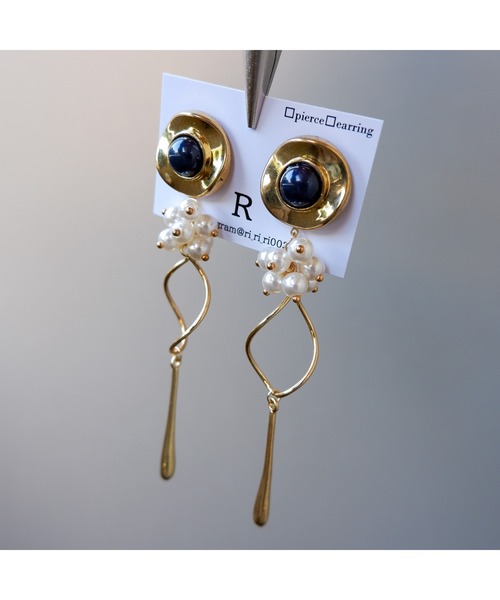 tone（トーン）の「【R】882  ボタン×パールピアス(MA)（ピアス（両耳用）・レディース・ゴールド・FREE）」の5枚目の写真