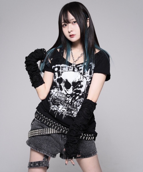 REFLEM(レフレム)の「『REFLEM/レフレム』ダブルベルトデニムショーツ(その他パンツ・レディース・グレー/ブラック・M/S)」の3枚目の写真
