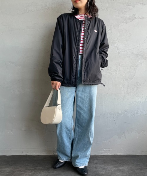 DANTON（ダントン）の「[DANTON/ダントン] ナイロンタフタ インサレーションノーカラージャケット（ノーカラージャケット・レディース・ブラック/グレイッシュベージュ・M/L/XL）」の12枚目の写真