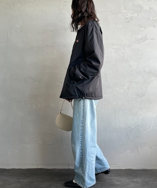 DANTON（ダントン）の「[DANTON/ダントン] ナイロンタフタ インサレーションノーカラージャケット（ノーカラージャケット・レディース・ブラック/グレイッシュベージュ・M/L/XL）」の13枚目の写真