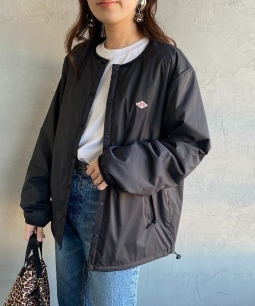 DANTON（ダントン）の「[DANTON/ダントン] ナイロンタフタ インサレーションノーカラージャケット（ノーカラージャケット・レディース・ブラック/グレイッシュベージュ・M/L/XL）」の15枚目の写真