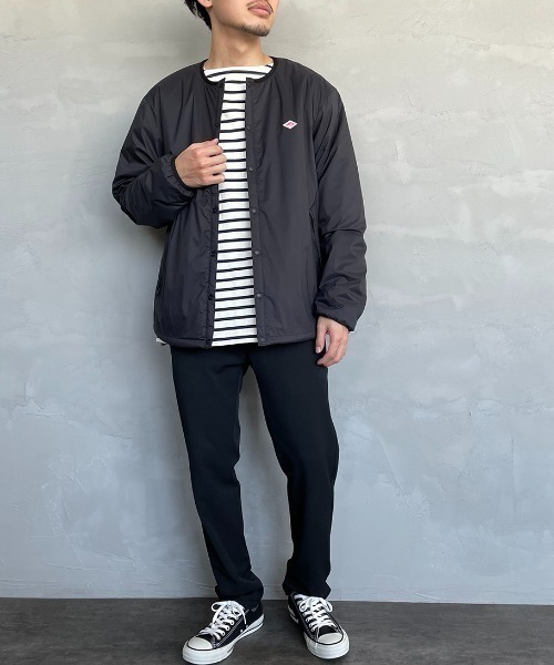 DANTON（ダントン）の「[DANTON/ダントン] ナイロンタフタ インサレーションノーカラージャケット（ノーカラージャケット・レディース・ブラック/グレイッシュベージュ・M/L/XL）」の5枚目の写真