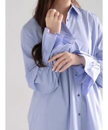 Te chichi | 【宮本茉由着用】ピンタックフレアカフスシャツ(シャツ/ブラウス)