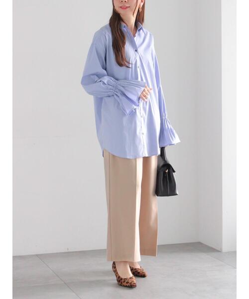 Te chichi(テチチ)の「【宮本茉由着用】ピンタックフレアカフスシャツ(シャツ/ブラウス・レディース・オフホワイト/サックスブルー・F)」の7枚目の写真