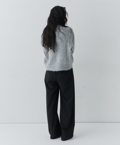 セール】Cable Zip High Neck Knit / ケーブルジップハイネックニット