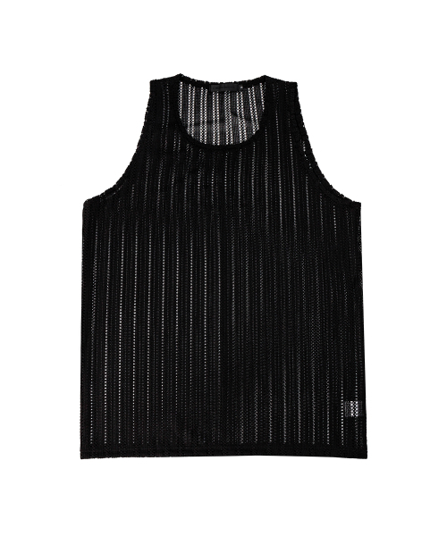 C WEAR BY THE GENIUS(シーウェアバイザジーニアス)の「オーバーサイズシースルークラフトニットスリーブレスブラック(Tシャツ/カットソー・レディース・その他・size1/size3)」の3枚目の写真