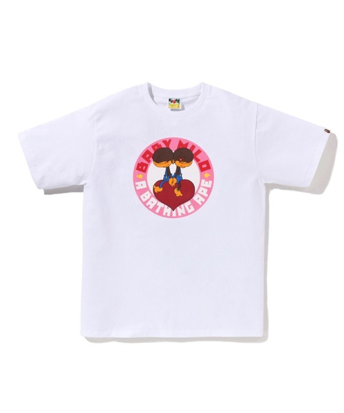 A BATHING APE(アベイシングエイプ)の「HEART BABY MILO TEE(Tシャツ/カットソー・メンズ・ホワイト/ブラック・MEDIUM/SMALL/X-LARGE/LARGE)」の1枚目の写真