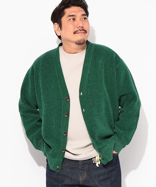 B&T CLUB(ビーティークラブ)の「B&T CLUB (ビーアンドティークラブ) Wフェイス モール カーディガン(カーディガン/ボレロ・メンズ・ブラック/グリーン/ブラウン・4L/3L/5L)」の3枚目の写真