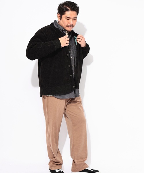 B&T CLUB(ビーティークラブ)の「B&T CLUB (ビーアンドティークラブ) Wフェイス モール カーディガン(カーディガン/ボレロ・メンズ・ブラック/グリーン/ブラウン・4L/3L/5L)」の8枚目の写真