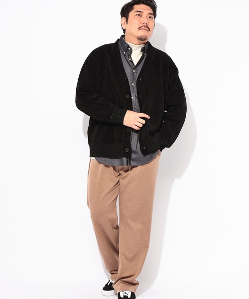 B&T CLUB(ビーティークラブ)の「B&T CLUB (ビーアンドティークラブ) Wフェイス モール カーディガン(カーディガン/ボレロ・メンズ・ブラック/グリーン/ブラウン・4L/3L/5L)」の9枚目の写真