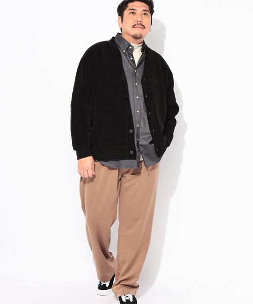 B&T CLUB(ビーティークラブ)の「B&T CLUB (ビーアンドティークラブ) Wフェイス モール カーディガン(カーディガン/ボレロ・メンズ・ブラック/グリーン/ブラウン・4L/3L/5L)」の10枚目の写真