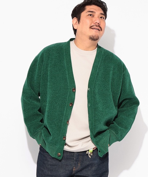 B&T CLUB(ビーティークラブ)の「B&T CLUB (ビーアンドティークラブ) Wフェイス モール カーディガン(カーディガン/ボレロ・メンズ・ブラック/グリーン/ブラウン・4L/3L/5L)」の15枚目の写真