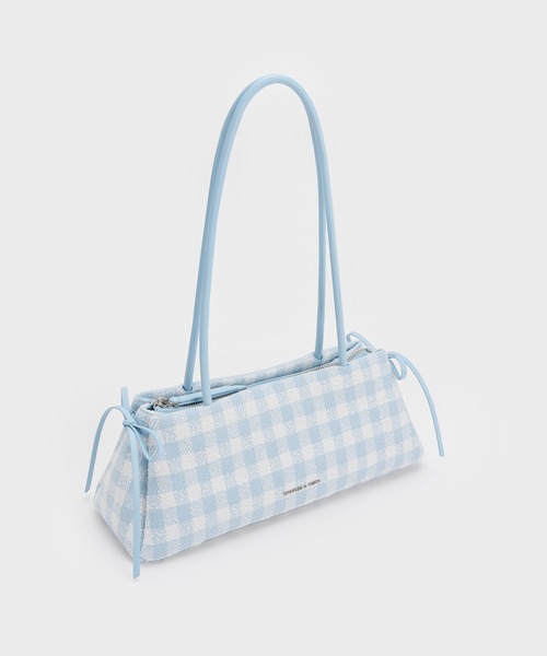 Hazel ヘーゼル ギンガムボウショルダーバッグ（トートバッグ
