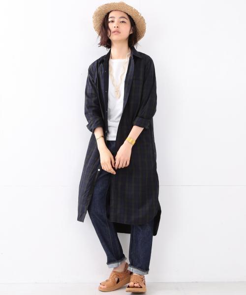 BEAMS BOY（ビームスボーイ）の「BEAMS BOY / タイプライター レギュラー ワンピース（シャツワンピース・レディース・ホワイト/ブルー/ネイビー・ONE SIZE）」の6枚目の写真