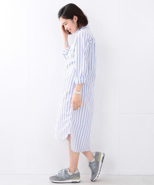BEAMS BOY（ビームスボーイ）の「BEAMS BOY / タイプライター レギュラー ワンピース（シャツワンピース・レディース・ホワイト/ブルー/ネイビー・ONE SIZE）」の20枚目の写真