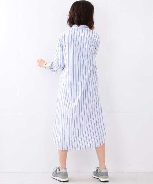 BEAMS BOY（ビームスボーイ）の「BEAMS BOY / タイプライター レギュラー ワンピース（シャツワンピース・レディース・ホワイト/ブルー/ネイビー・ONE SIZE）」の7枚目の写真