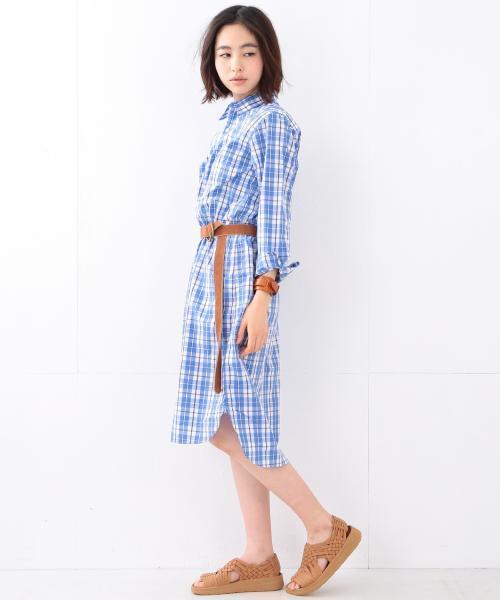 BEAMS BOY（ビームスボーイ）の「BEAMS BOY / タイプライター レギュラー ワンピース（シャツワンピース・レディース・ホワイト/ブルー/ネイビー・ONE SIZE）」の22枚目の写真