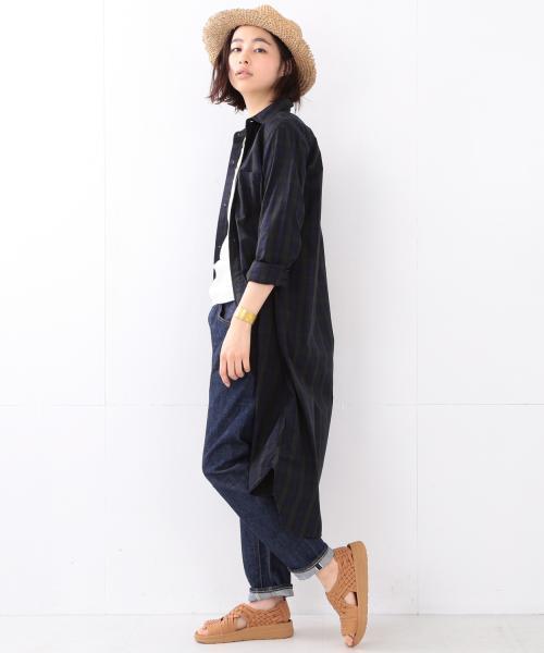 BEAMS BOY（ビームスボーイ）の「BEAMS BOY / タイプライター レギュラー ワンピース（シャツワンピース・レディース・ホワイト/ブルー/ネイビー・ONE SIZE）」の9枚目の写真