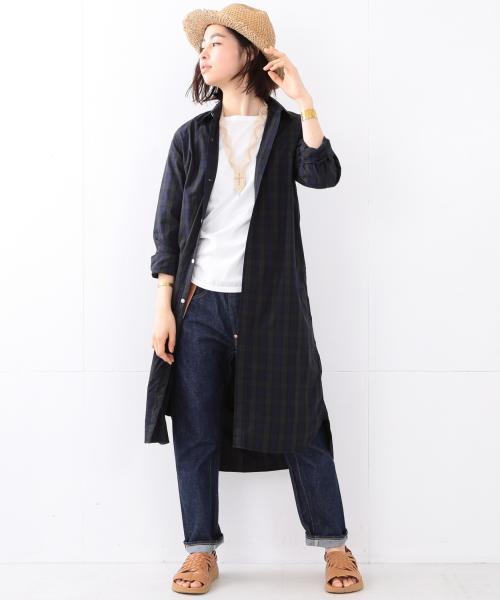 BEAMS BOY（ビームスボーイ）の「BEAMS BOY / タイプライター レギュラー ワンピース（シャツワンピース・レディース・ホワイト/ブルー/ネイビー・ONE SIZE）」の18枚目の写真