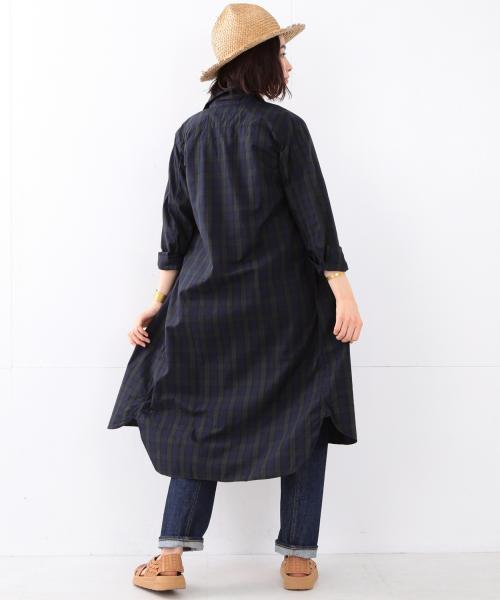 BEAMS BOY（ビームスボーイ）の「BEAMS BOY / タイプライター レギュラー ワンピース（シャツワンピース・レディース・ホワイト/ブルー/ネイビー・ONE SIZE）」の10枚目の写真