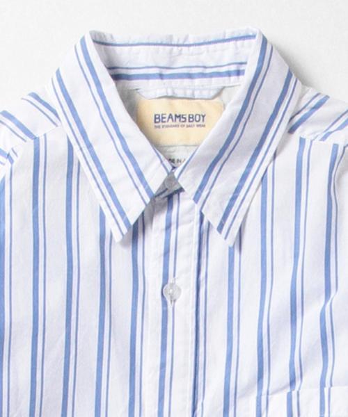 BEAMS BOY（ビームスボーイ）の「BEAMS BOY / タイプライター レギュラー ワンピース（シャツワンピース・レディース・ホワイト/ブルー/ネイビー・ONE SIZE）」の11枚目の写真