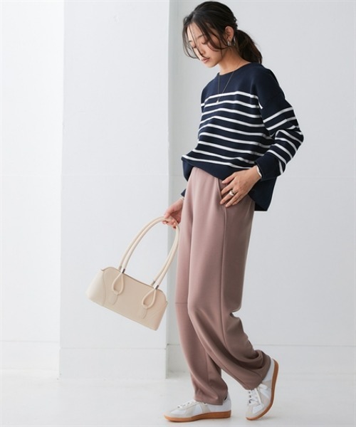 nissen(ニッセン)の「なめらかポンチ素材バレルレッグパンツ(セットアップ可能)<大きいサイズ有>(その他パンツ・レディース・チャコールグレー/ダークグリーン/モカ/ブラック・LL/L/M/S/3L)」の9枚目の写真