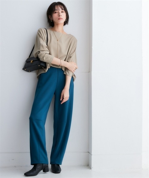 nissen(ニッセン)の「なめらかポンチ素材バレルレッグパンツ(セットアップ可能)<大きいサイズ有>(その他パンツ・レディース・チャコールグレー/ダークグリーン/モカ/ブラック・LL/L/M/S/3L)」の12枚目の写真