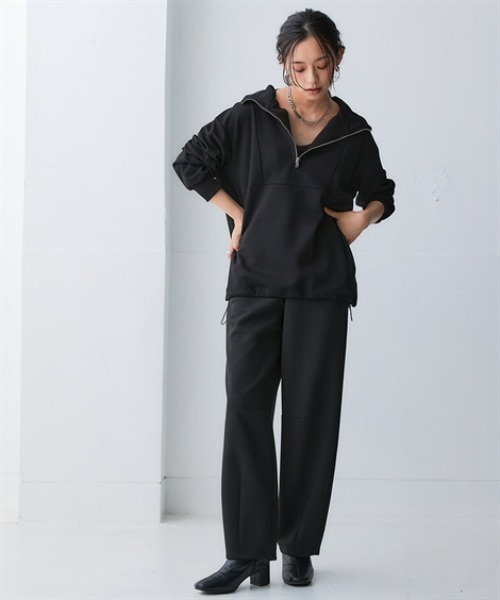 nissen(ニッセン)の「なめらかポンチ素材バレルレッグパンツ(セットアップ可能)<大きいサイズ有>(その他パンツ・レディース・チャコールグレー/ダークグリーン/モカ/ブラック・LL/L/M/S/3L)」の15枚目の写真