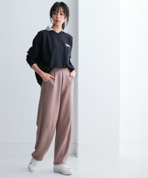 nissen(ニッセン)の「なめらかポンチ素材バレルレッグパンツ(セットアップ可能)<大きいサイズ有>(その他パンツ・レディース・チャコールグレー/ダークグリーン/モカ/ブラック・LL/L/M/S/3L)」の18枚目の写真