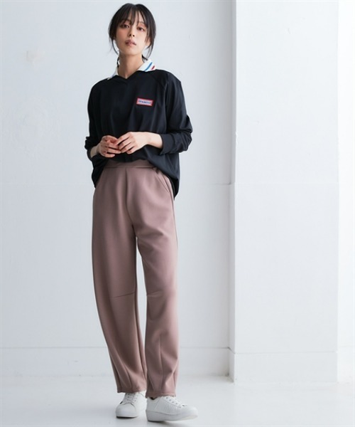 nissen(ニッセン)の「なめらかポンチ素材バレルレッグパンツ(セットアップ可能)<大きいサイズ有>(その他パンツ・レディース・チャコールグレー/ダークグリーン/モカ/ブラック・LL/L/M/S/3L)」の19枚目の写真