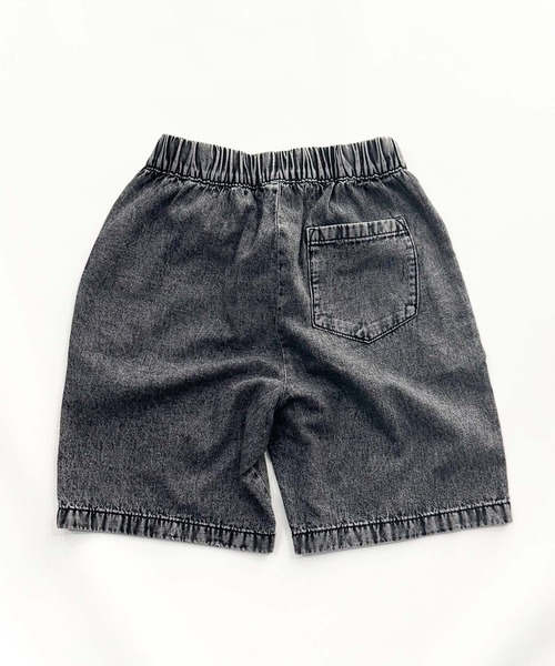 SHISKY(シスキー)の「ケミカルウォッシュ デニム ハーフパンツ(デニムパンツ・キッズ・ブルー/ブラック・110/120/130/140/150/160)」の3枚目の写真