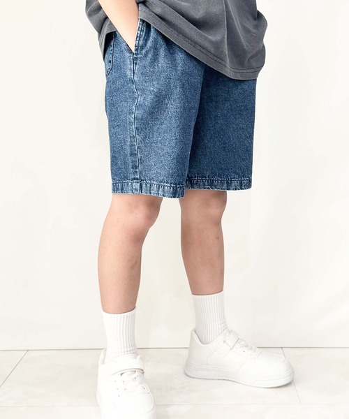 SHISKY(シスキー)の「ケミカルウォッシュ デニム ハーフパンツ(デニムパンツ・キッズ・ブルー/ブラック・110/120/130/140/150/160)」の11枚目の写真