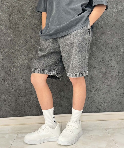 SHISKY(シスキー)の「ケミカルウォッシュ デニム ハーフパンツ(デニムパンツ・キッズ・ブルー/ブラック・110/120/130/140/150/160)」の13枚目の写真