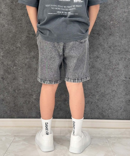SHISKY(シスキー)の「ケミカルウォッシュ デニム ハーフパンツ(デニムパンツ・キッズ・ブルー/ブラック・110/120/130/140/150/160)」の15枚目の写真