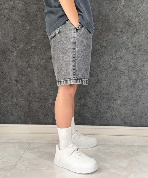 SHISKY(シスキー)の「ケミカルウォッシュ デニム ハーフパンツ(デニムパンツ・キッズ・ブルー/ブラック・110/120/130/140/150/160)」の16枚目の写真