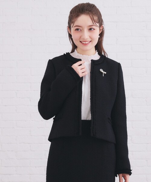 index(インデックス)の「フリルハイネックレーストップス【洗濯機OK】(シャツ/ブラウス・レディース・オフホワイト/ブラック/ベージュ系その他7・42/40/38/36)」の4枚目の写真