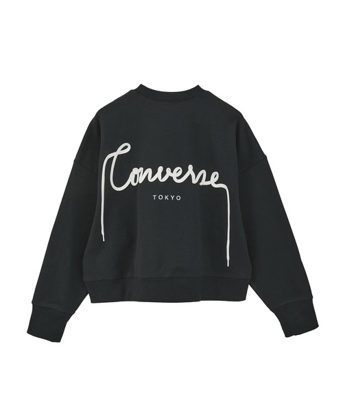 CONVERSE TOKYO(コンバーストウキョウ)の「BACK SPINDLE LOGO SWEAT(スウェット・レディース・ブルー/セージグリーン/杢グレー/ブラック/ピンク/アイボリー・FREE)」の16枚目の写真