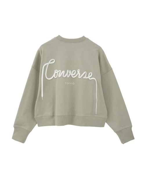CONVERSE TOKYO(コンバーストウキョウ)の「BACK SPINDLE LOGO SWEAT(スウェット・レディース・ブルー/セージグリーン/杢グレー/ブラック/ピンク/アイボリー・FREE)」の14枚目の写真