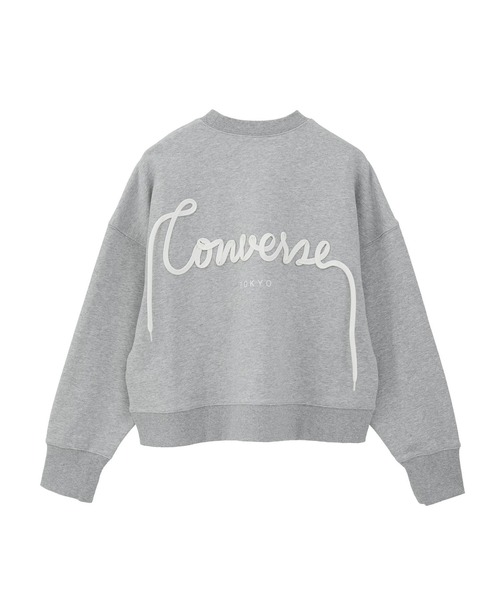 CONVERSE TOKYO(コンバーストウキョウ)の「BACK SPINDLE LOGO SWEAT(スウェット・レディース・ブルー/セージグリーン/杢グレー/ブラック/ピンク/アイボリー・FREE)」の12枚目の写真