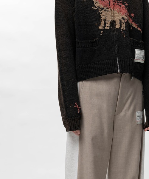 Maison MIHARA YASUHIRO(メゾンミハラヤスヒロ)の「Dinosaur Jacquard Knit Cardigan(カーディガン/ボレロ・レディース・ブラック/ベージュ・36/38)」の10枚目の写真