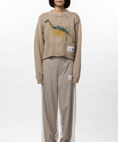 Maison MIHARA YASUHIRO(メゾンミハラヤスヒロ)の「Dinosaur Jacquard Knit Cardigan(カーディガン/ボレロ・レディース・ブラック/ベージュ・36/38)」の12枚目の写真