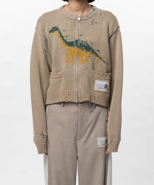 Maison MIHARA YASUHIRO(メゾンミハラヤスヒロ)の「Dinosaur Jacquard Knit Cardigan(カーディガン/ボレロ・レディース・ブラック/ベージュ・36/38)」の17枚目の写真