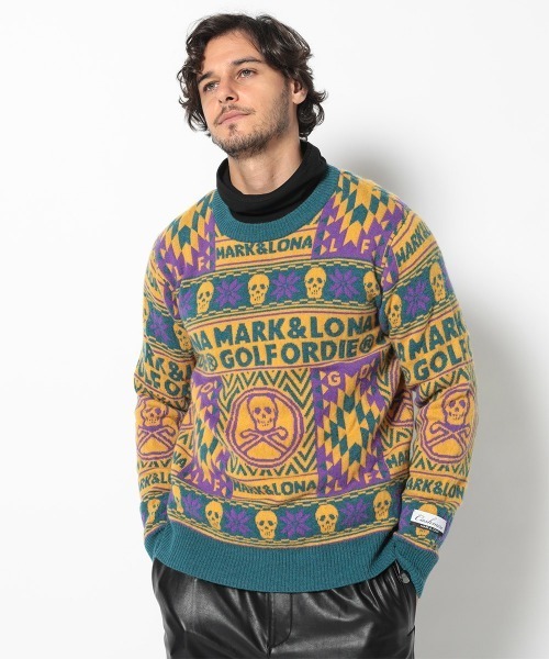 MARK & LONA（マークアンドロナ）の「Lonato Cashmere Knit（ニット/セーター・メンズ・グリーン/レッド・48/46）」の2枚目の写真