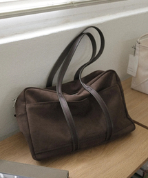 NEUE（ノイエ）の「スエードボストンバッグ_ブラウン_ラージ（ショルダーバッグ）」